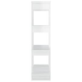 Bibliotecă/separator cameră, alb extralucios, 80x30x123,5 cm, 6 image