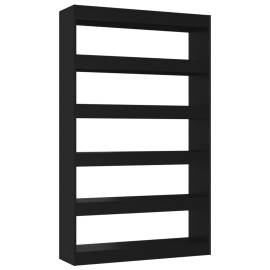 Bibliotecă/separator cameră, negru, 100x30x166 cm, 2 image