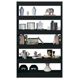 Bibliotecă/separator cameră, negru, 100x30x166 cm, 4 image