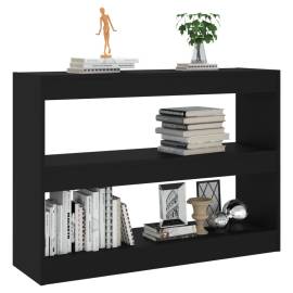 Bibliotecă/separator cameră, negru, 100x30x72 cm, 3 image