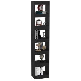 Bibliotecă/separator cameră, negru, 40x30x198 cm, 4 image