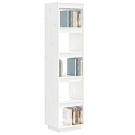 Bibliotecă/separator cameră alb 40x35x167 cm lemn masiv de pin, 4 image