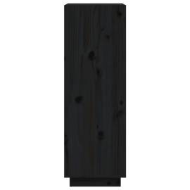 Bibliotecă/separator cameră negru 60x35x103 cm lemn masiv pin, 6 image