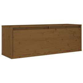Dulap de perete, maro miere, 100x30x35 cm, lemn masiv de pin, 2 image