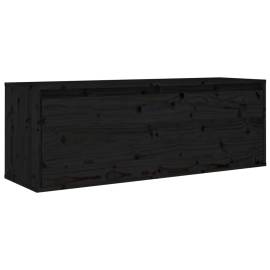 Dulap de perete, negru, 100x30x35 cm, lemn masiv de pin, 2 image