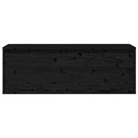 Dulap de perete, negru, 100x30x35 cm, lemn masiv de pin, 5 image