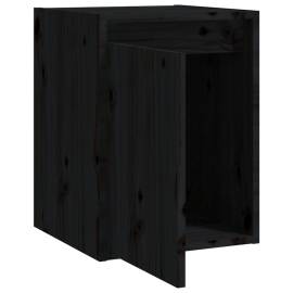 Dulap de perete, negru, 30x30x40 cm, lemn masiv de pin, 7 image