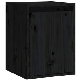 Dulap de perete, negru, 30x30x40 cm, lemn masiv de pin, 2 image