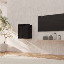 Dulap de perete, negru, 30x30x40 cm, lemn masiv de pin, 3 image