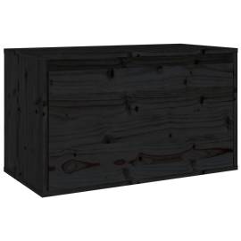Dulap de perete, negru, 60x30x35 cm, lemn masiv de pin, 2 image