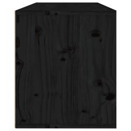 Dulap de perete, negru, 80x30x35 cm, lemn masiv de pin, 5 image