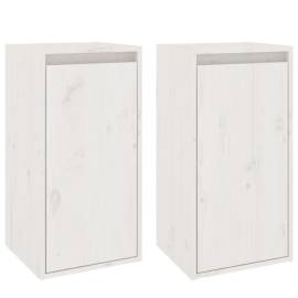 Dulapuri de perete, 2 buc., alb, 30x30x60 cm, lemn masiv de pin, 2 image