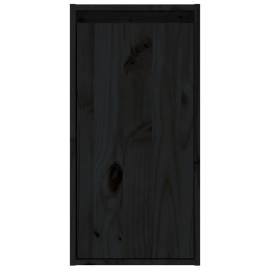 Dulapuri de perete, 2 buc., negru, 30x30x60 cm, lemn masiv pin, 9 image