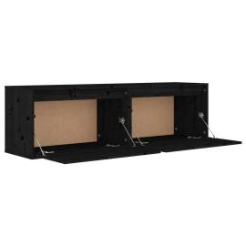 Dulapuri de perete, 2 buc., negru, 60x30x35 cm, lemn masiv pin, 7 image