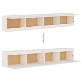 Dulapuri de perete 2 buc., alb, 100x30x35 cm, lemn masiv de pin, 10 image