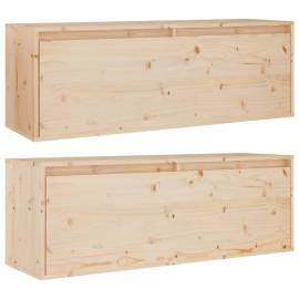 Dulapuri de perete 2 buc.,100x30x35 cm, lemn masiv de pin, 6 image