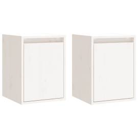Dulapuri de perete 2 buc. alb, 30x30x40 cm, lemn masiv de pin, 2 image