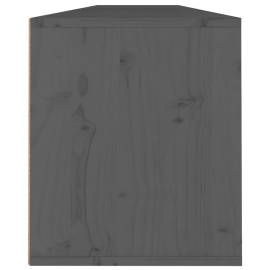 Dulapuri de perete 2 buc. gri, 100x30x35 cm, lemn masiv de pin, 9 image