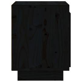 Noptieră, negru, 40x30x40 cm, lemn masiv de pin, 8 image