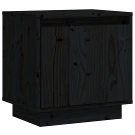 Noptieră, negru, 40x30x40 cm, lemn masiv de pin, 2 image