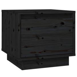 Noptiere, 2 buc., negru, 35x34x32 cm, lemn masiv de pin, 6 image