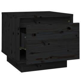 Noptiere, 2 buc., negru, 35x34x32 cm, lemn masiv de pin, 7 image