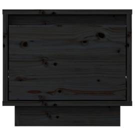 Noptiere, 2 buc., negru, 35x34x32 cm, lemn masiv de pin, 5 image
