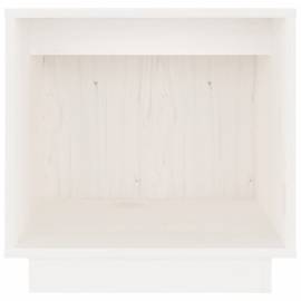 Noptiere, alb, 2 buc., 40x30x40 cm, lemn masiv de pin, 5 image