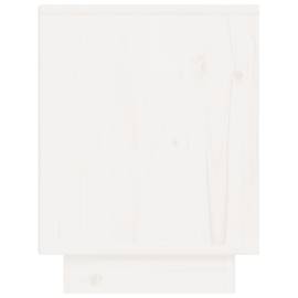 Noptiere, alb, 2 buc., 40x30x40 cm, lemn masiv de pin, 6 image