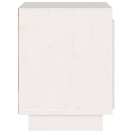 Noptiere, alb, 2 buc., 40x30x40 cm, lemn masiv de pin, 9 image