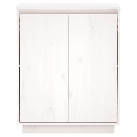 Servantă, alb, 60x34x75 cm, lemn masiv de pin, 6 image