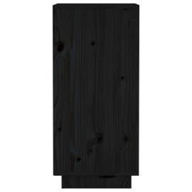Servantă, negru, 31,5x34x75 cm, lemn masiv de pin, 7 image