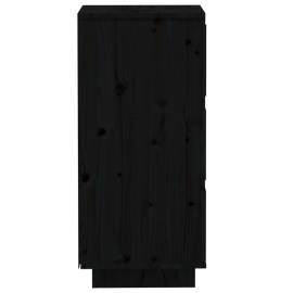 Servante, 2 buc., negru, 32x34x75 cm, lemn masiv de pin, 5 image