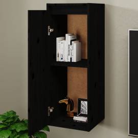 Dulap de perete, negru, 30x30x80 cm, lemn masiv de pin, 3 image