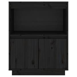 Servantă, negru, 60x34x75 cm, lemn masiv de pin, 6 image