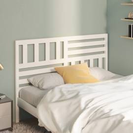 Tăblie de pat, alb, 156x4x100 cm, lemn masiv de pin