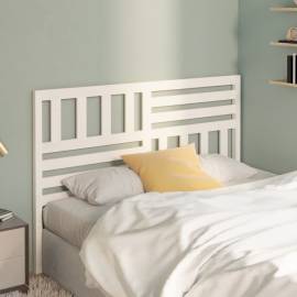 Tăblie de pat, alb, 156x4x100 cm, lemn masiv de pin, 3 image