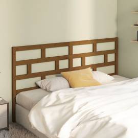 Tăblie de pat, maro miere, 206x4x100 cm, lemn masiv de pin, 3 image