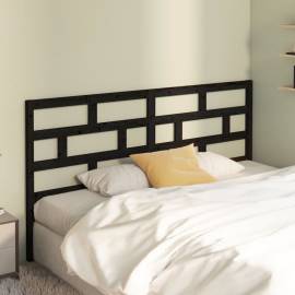 Tăblie de pat, negru, 186x4x100 cm, lemn masiv de pin, 3 image