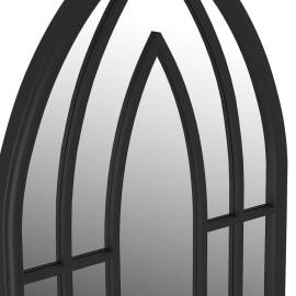Oglindă de grădină, negru, 70x30 cm, fier uz exterior, 5 image