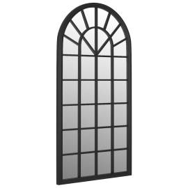 Oglindă de grădină, negru, 90x45 cm, fier pentru uz exterior, 2 image