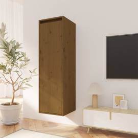 Dulap de perete, maro miere, 30x30x100 cm, lemn masiv de pin, 3 image