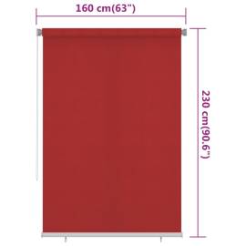 Jaluzea tip rulou de exterior, roşu, 160x230 cm, hdpe, 6 image