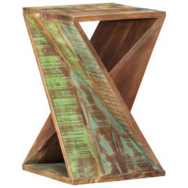 Masă laterală, 35x35x55 cm, lemn masiv reciclat, 11 image