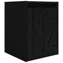 Comode tv, 5 buc., negru, lemn masiv de pin, 9 image