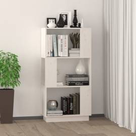 Bibliotecă/separator cameră, alb, 51x25x101 cm lemn masiv pin, 3 image