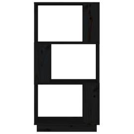 Bibliotecă/separator cameră, negru, 51x25x101 cm lemn masiv pin, 5 image
