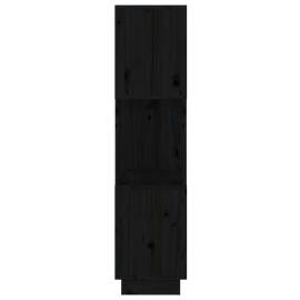 Bibliotecă/separator cameră, negru, 51x25x101 cm lemn masiv pin, 6 image