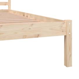 Cadru de pat mic dublu 4ft, 120x190 cm, lemn masiv de pin, 6 image