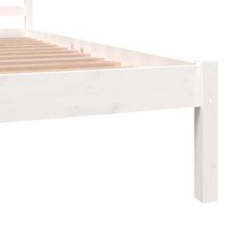 Cadru de pat mic dublu 4ft, alb, 120x190 cm, lemn masiv de pin, 6 image